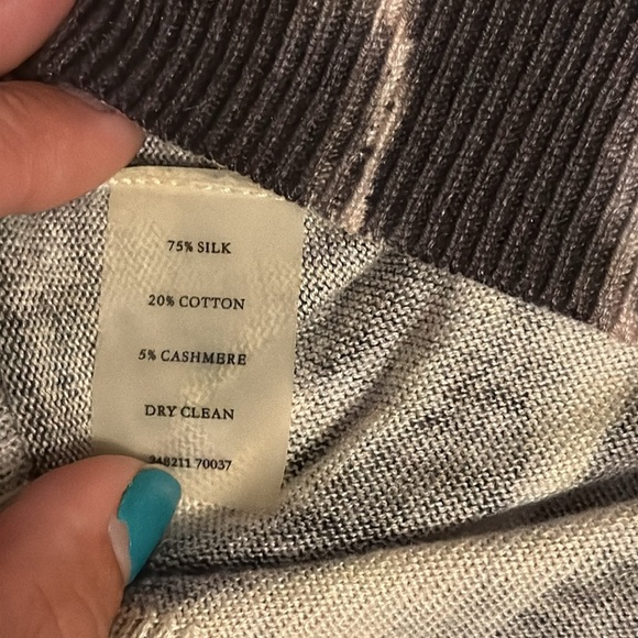 Ann Taylor Brown and Pink Long Sleeve Button Down Shirt - Picture 4 of 4